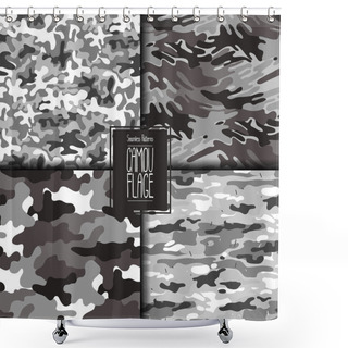 Personality  Abstract Camouflage Pattern Set Shower Curtains