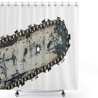 Personality  Worn Chainsaw Bar And Blade Shower Curtains