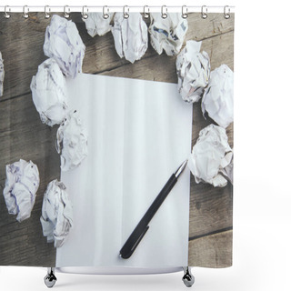 Personality  Paper Surrounded With Crumpled Papers  Shower Curtains
