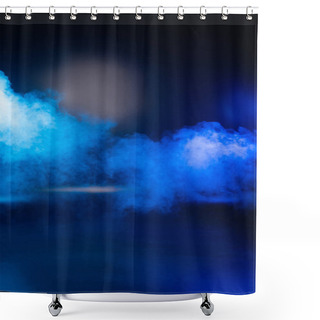 Personality  Blue Dark Background With Smoke And Copy Space Shower Curtains