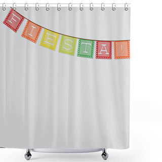 Personality  Mexican 'papel Picado' (Paper Flag Decoration) Card In Vector Fo Shower Curtains