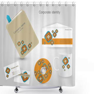 Personality  Set Of Corporate Identity Templates. Vector Illustration. Shower Curtains