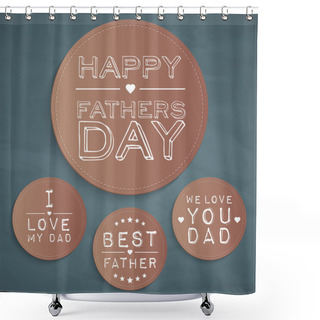 Personality  Happy Father's Day Labels Shower Curtains