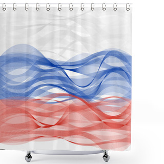 Personality  Wave Line Flag Of Russia Shower Curtains