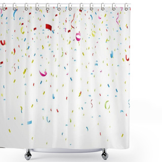 Personality  Colorful Confetti On White Background Shower Curtains