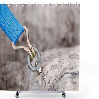 Personality  Bolt Fastening Slings Rock Climbing Into Stone Shower Curtains