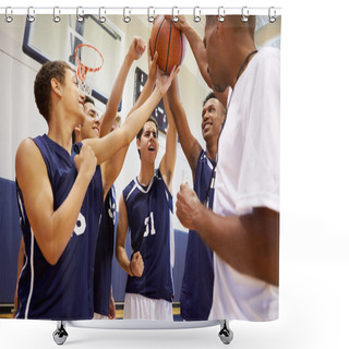 Personality  Basketball Team Having Talk With Coach Shower Curtains
