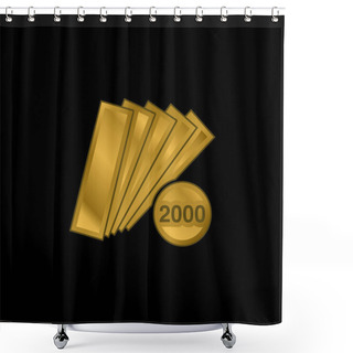 Personality  2000 Pieces Catalog Gold Plated Metalic Icon Or Logo Vector Shower Curtains