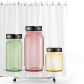 Personality  Colorful Glass Jars Set Shower Curtains