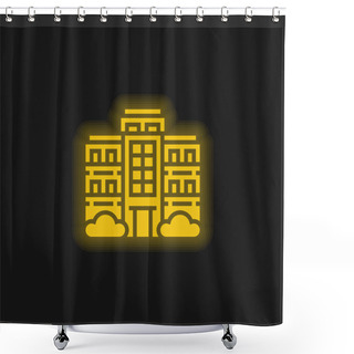 Personality  Apartment Yellow Glowing Neon Icon Shower Curtains