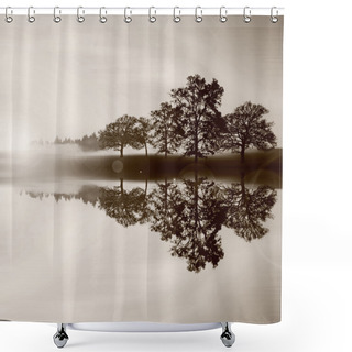 Personality  Beautiful Sepia Landscape Shower Curtains