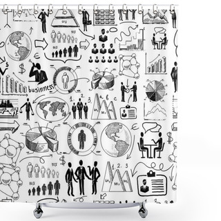 Personality  Sketch Business Seamless Shower Curtains
