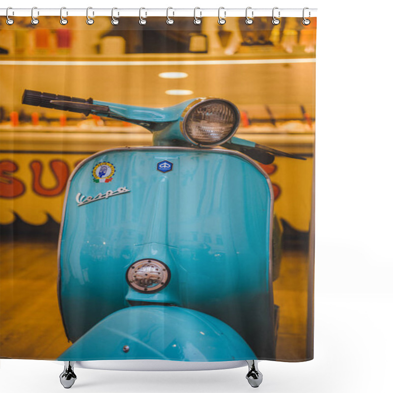 Personality  vespa scooter shower curtains