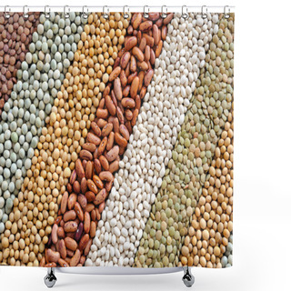 Personality  Mixture Of Dried Lentils, Peas, Soybeans, Beans - Background Shower Curtains