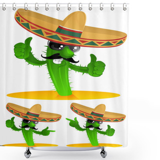 Personality  Three Cactus Shower Curtains