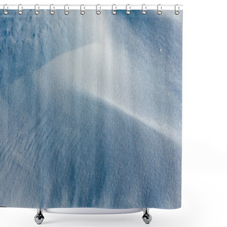 Personality  Snow Surface Structure Of Snowdrifts On Winter Hilly Mountain Slope With Morning Shadows (nature Background With Crystalline Snowflakes). Shower Curtains