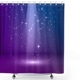 Personality  The Scene Is Illuminated With Blue And Purple Light.  Violet Stage Background. Vector Illustration Shower Curtains