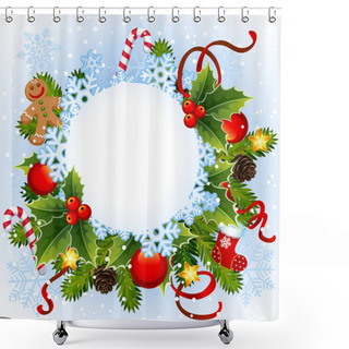 Personality  Christmas Frame Shower Curtains