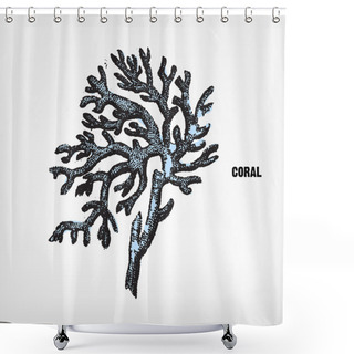Personality  Engraving Vintage Coral. Shower Curtains