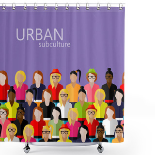 Personality  Female Community With A Large Group Of Women Shower Curtains
