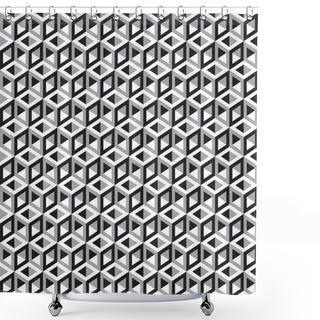 Personality  Seamless Geometric Cubes Optical Illusion Pattern Texture Wallpaper Shower Curtains