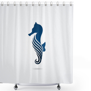 Personality  Seahorse Isolated On White Background Shower Curtains