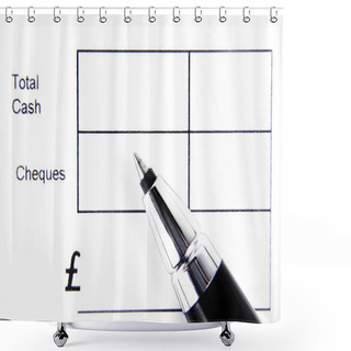 Personality  Total Cash Form And Pen Isolated Shower Curtains