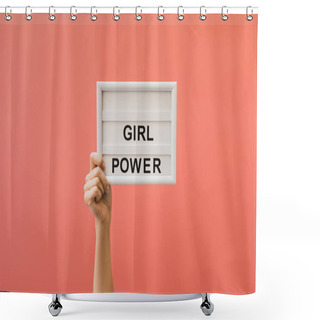 Personality  Board With Girl Power Lettering Shower Curtains