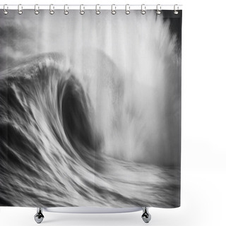 Personality  Waves On The Ocean Captured With A Slow Shutter Shower Curtains