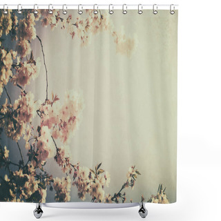 Personality  Beautiful Old Vintage Flower Background Blur. Horizontal. Spring. Shower Curtains