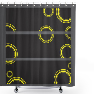 Personality  Set Of Banners With Yellow Circles Shower Curtains