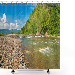 Personality  Mountain River Landscape Shower Curtains