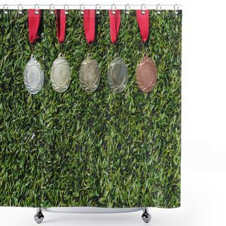 Personality  Various Medals On Grass Shower Curtains