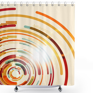 Personality  Circular Lines, Circles, Geometric Abstract Background Shower Curtains