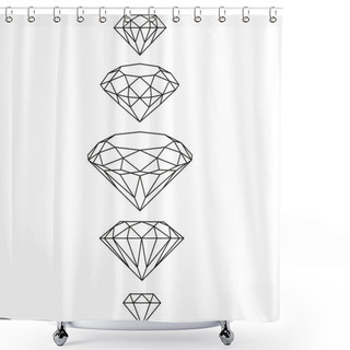Personality  Swag Diamonds Set. Vector Shower Curtains
