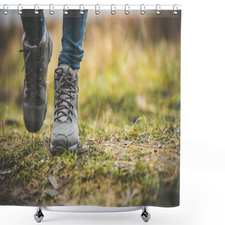Personality  Shoes In A Forest Shower Curtains