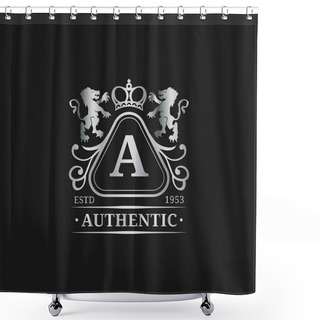 Personality  Monogram Logo Template. Shower Curtains