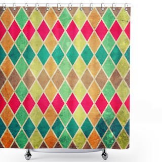 Personality  Geometric Pattern With Colorful Rombs Shower Curtains