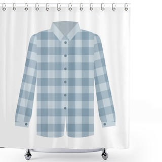 Personality  Checkered Grey Shirt Flat Style Vector Illustration Shower Curtains