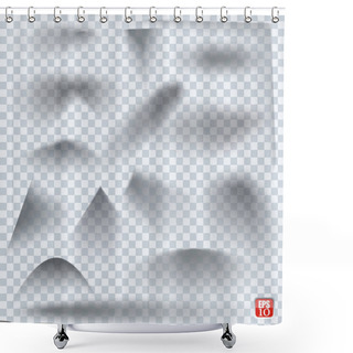 Personality  Set Of Transparent Realistic Paper Shadow Effects On Blank Sheet Shower Curtains