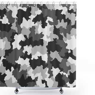 Personality  Polar B&W Camouflage Pattern Seamlessly Tileable Shower Curtains