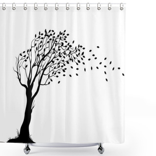 Personality  Autumn Tree Silhouette Shower Curtains