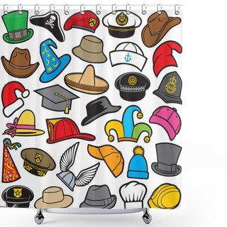 Personality  Different Types Of Hats Shower Curtains