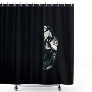 Personality  Transparent Pure Diamond Isolated On Black With Reflection Shower Curtains