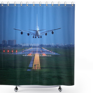 Personality  Airplane At Takeoff Shower Curtains