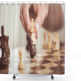 Personality  Man Playing Chess Shower Curtains