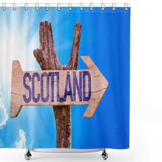 Personality  Scotland Wooden Sign Shower Curtains
