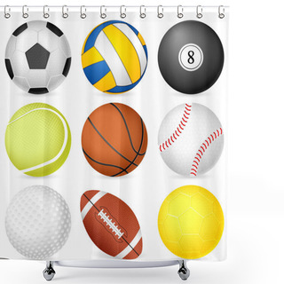 Personality  Sport Ball Shower Curtains