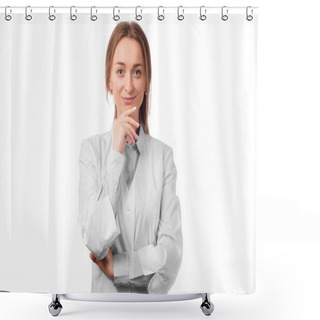 Personality  Beautician Woman Doctor In White Lab Coat Shower Curtains