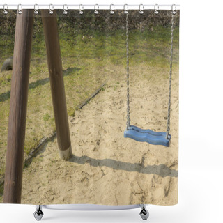 Personality  Children Swing In Closeup On A Playground Shower Curtains